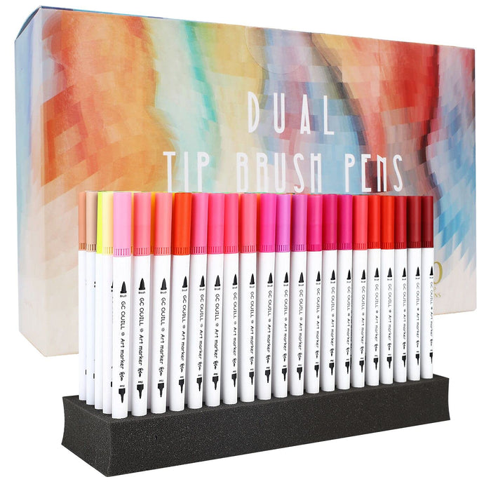 GC 100 Dual Tip Brush Pen Coloring Markers Set Flexible Brush Fineline —  CHIMIYA